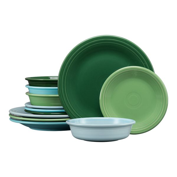 Aegean Classic Rim 12-Piece Dinnerware Set, Service for 4 For Cheap