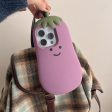 [3-7]Applicable Apple 16promax Eggplant Case iPhone 16 15 14 13pro three-dimensional cute fun case Sale