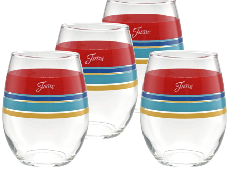 15 oz. Fiesta® Edgeline Vibrant Stemless Wine – Set of 4 For Discount