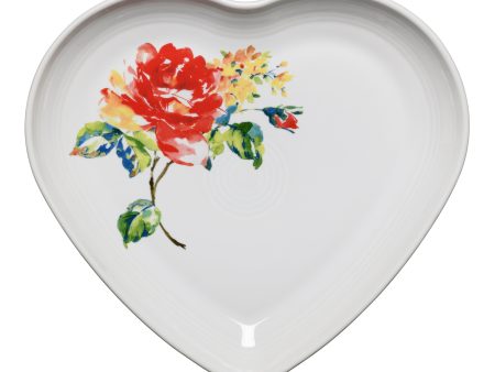 Floral Bouquet 9 Inch Heart Shaped Plate Cheap