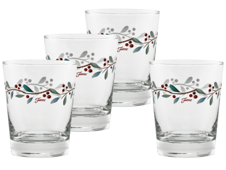 15 oz. Fiesta® Nutcracker Holly Tapered Double Old Fashion – Set of 4 Online Hot Sale