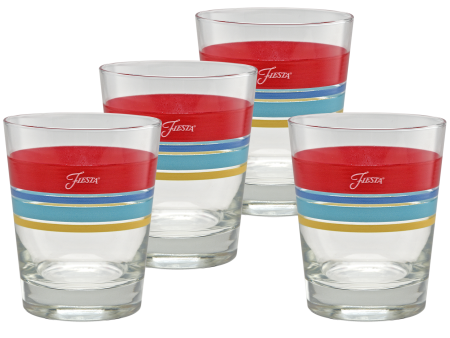 15 oz. Fiesta® Edgeline Vibrant Tapered Double Old Fashion – Set of 4 Cheap