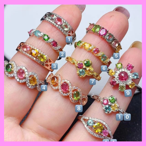 【1-01.12#】Rainbow Ring  for female fashion daily engagement wedding anniversary birthday present Fashion