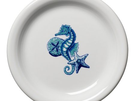 Coastal Seahorse Bistro Coupe 6 1 4 Inch Appetizer Plate Hot on Sale