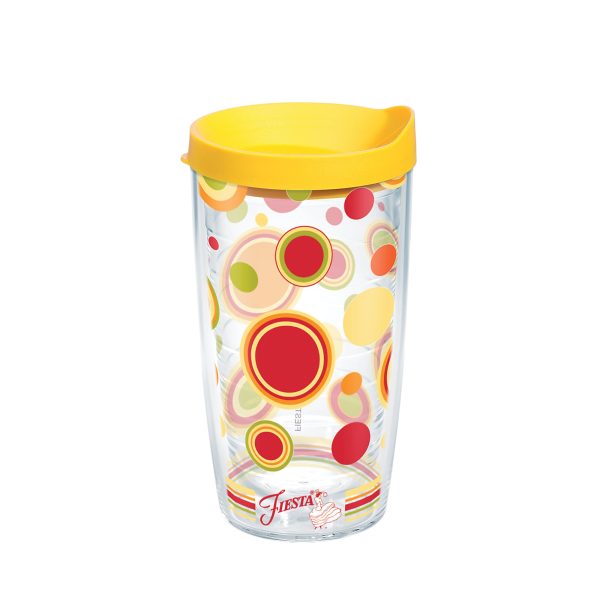 Fiesta® Dots Sunny 16 oz Tumbler with Yellow Lid Online