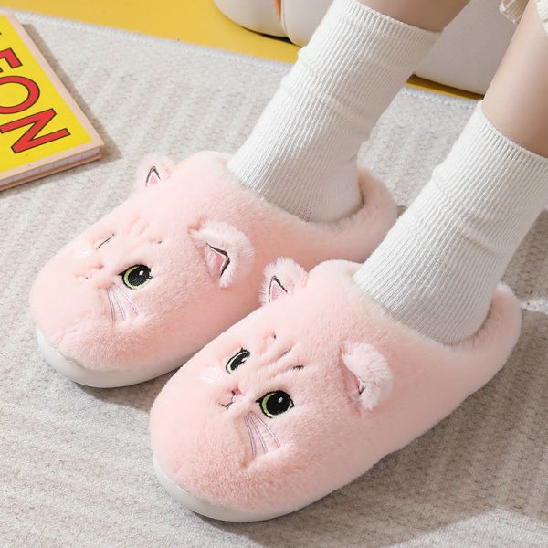 Cute Cat Plush Slippers Winter Warm Online