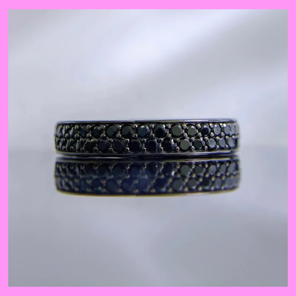 【1-19#】Black Ring For Unisex Birthday Daily Engagement Anniversary Fashion