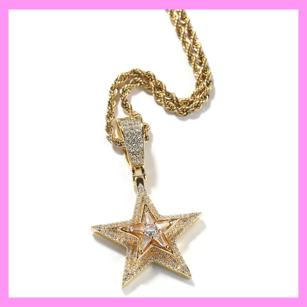 【3-25#】spin star necklaces for female male daily Cheap