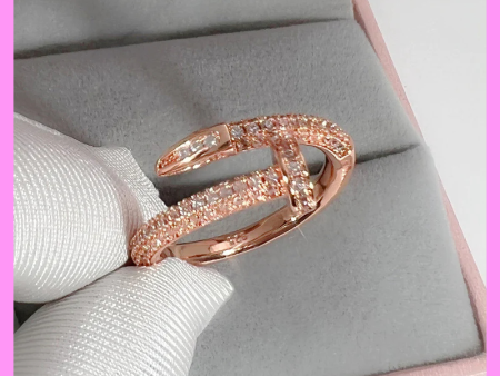 【1-23#】Nail ring in silver rose gold and gold for  Female male Birthday Daily Discount