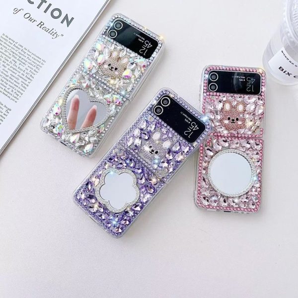 [4-15]Folding Phone Case for Samsung Zflip5 6 Case Mirror ZFlip3 4 Luxury Flip Phone Case Protective Cover Supply