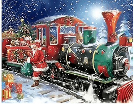 Christmas Train - DIY Painting Online