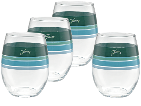 15 oz. Fiesta® Edgeline Aegean Stemless Wine – Set of 4 For Discount