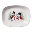 Snowman and Snowlady 12 Inch Large Rectangular Platter Supply