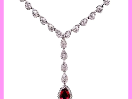 【3-04#】Red gorgesous necklace for female daily Dating birthday present For Sale