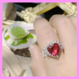 【1-21#】Red heart ring for Female Daily Birthday Anniversary For Sale