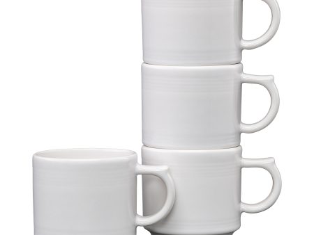 Fiesta 16 OZ Set of 4 Bright White Stackable Mug Set Online