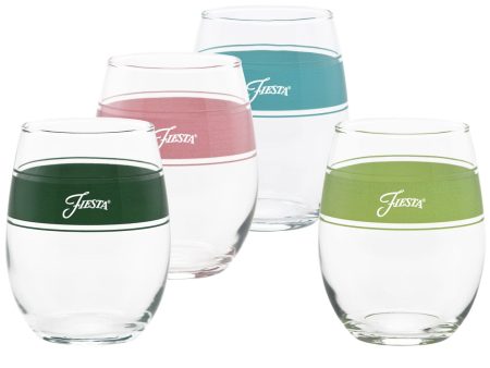 15 oz. Fiesta® Frame Stemless Wine Tropical – Set of 4 on Sale