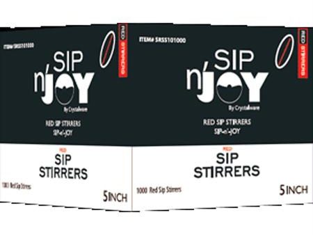 Sip n  Joy 5  Red Sip Stirrer-Black(7 ) on Sale