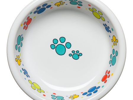 Scatter Print Cat Paws Classic Rim 6 7 8 Inch Cereal Bowl 19 OZ Cheap