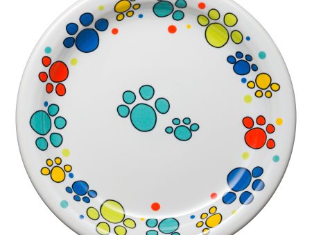 Scatter Print Cat Paws Bistro Coupe 6 1 4 Inch Appetizer Plate Fashion