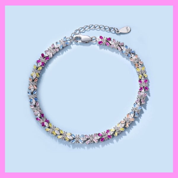 【2-43.8#】Rainbow Bee  Bracelet  for female fashion daily engagement wedding anniversary birthday present Fashion