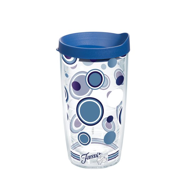 Fiesta® Dots Lapis 16 oz Tumbler with Blue Lid on Sale