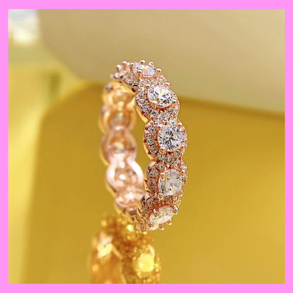 【1-01.13#】Square Band Ring  for female fashion daily engagement wedding anniversary birthday present Fashion