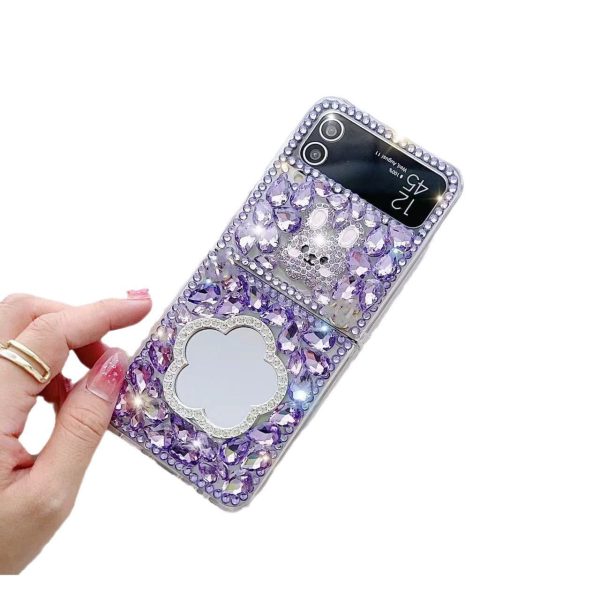 [4-15]Folding Phone Case for Samsung Zflip5 6 Case Mirror ZFlip3 4 Luxury Flip Phone Case Protective Cover Supply