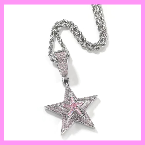 【3-25#】spin star necklaces for female male daily Cheap