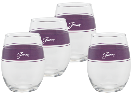 15 oz. Fiesta® Frame Stemless Wine Mulberry – Set of 4 Hot on Sale