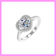 【1-01.36#】 Heart Ring  for female fashion daily engagement wedding anniversary birthday present Hot on Sale