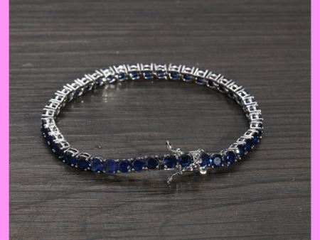 【2-40#】Blue Tennis Bracelet   for female fashion daily engagement wedding anniversary birthday present For Sale