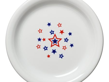 Americana Stars w  Center Decal Bistro Coupe 6 1 4 Inch Appetizer Plate Discount