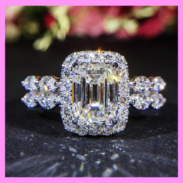 【1-01.38#】Prnecess cut clean  Ring for female fashion daily engagement wedding anniversary Online now