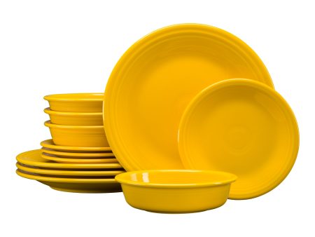 Classic Rim 12-Piece Dinnerware Set, Service for 4 Sale