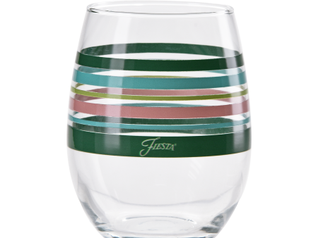 15 oz. Fiesta® Tropical Stripes Stemless Wine – Set of 4 For Cheap