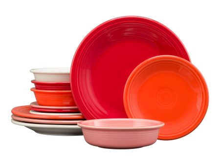 Sunset Horizon Classic Rim 12-Piece Dinnerware Set, Service for 4 For Sale