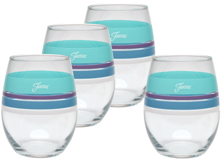 15 oz. Fiesta® Edgeline Stemless Wine Coastal – Set of 4 Hot on Sale