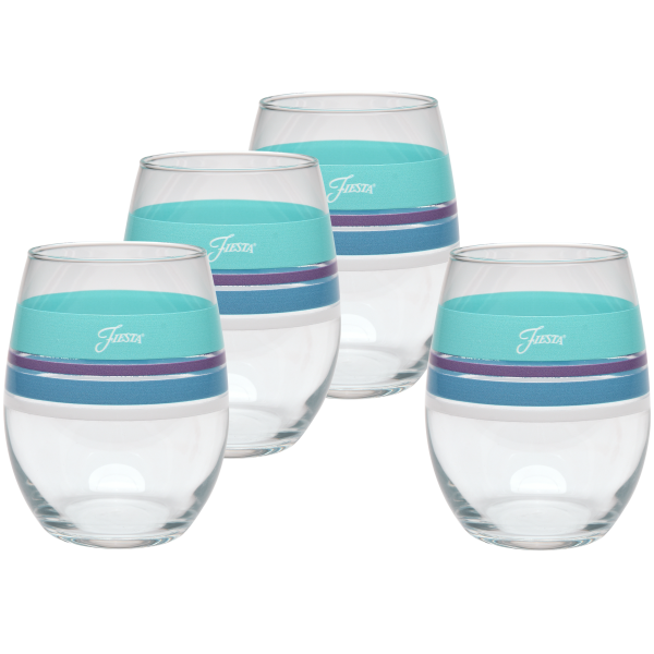 15 oz. Fiesta® Edgeline Stemless Wine Coastal – Set of 4 Hot on Sale