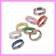 【1-01.4#】Colour Band Ring  for female fashion daily engagement wedding anniversary birthday present For Sale