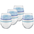 15 oz. Fiesta® Edgeline Coastal Blues Stemless Wine – Set of 4 Online