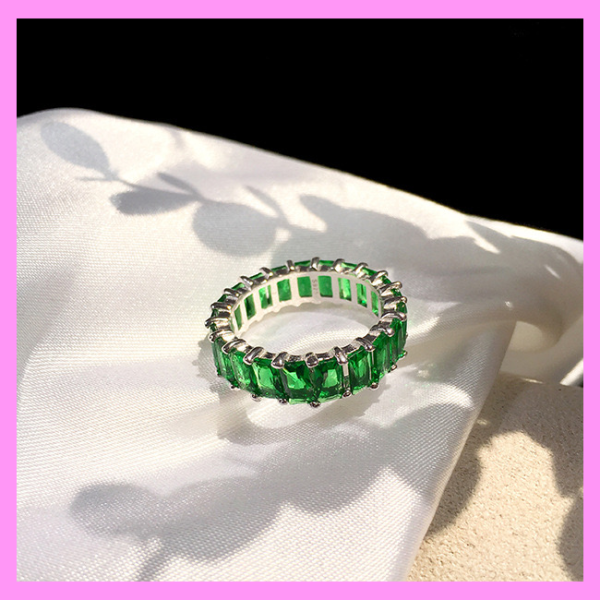 【1-01.4#】Colour Band Ring  for female fashion daily engagement wedding anniversary birthday present For Sale