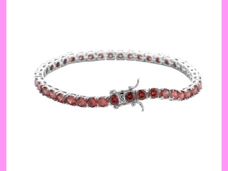 【2-41#】Red Tennis Bracelet   for female fashion daily engagement wedding anniversary birthday present on Sale