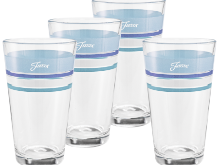 16 oz. Fiesta® Edgeline Coastal Blue Cooler Glass - Set of 4 on Sale