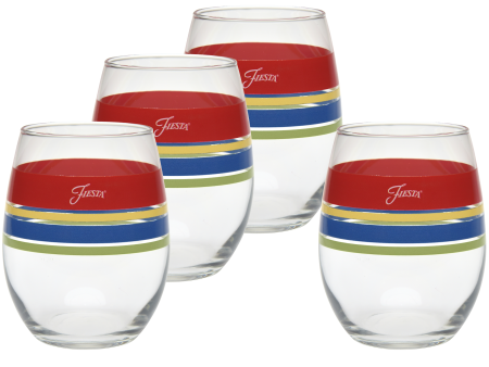 15 oz. Fiesta® Edgeline Stemless Wine Bright – Set of 4 Fashion