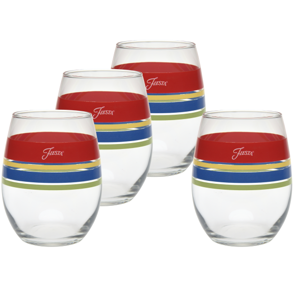 15 oz. Fiesta® Edgeline Stemless Wine Bright – Set of 4 Fashion