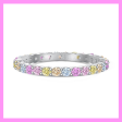 【1-01.7#】Rainbow Band Ring  for female fashion daily engagement wedding anniversary birthday present Sale