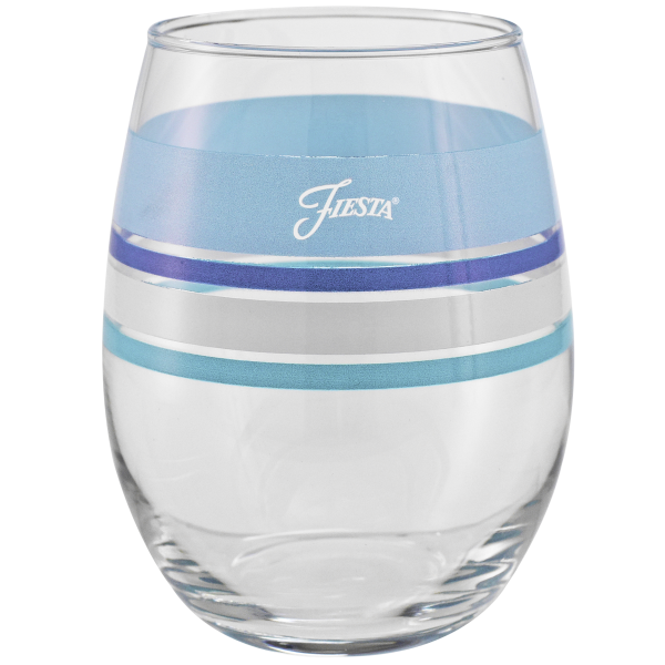 15 oz. Fiesta® Edgeline Coastal Blues Stemless Wine – Set of 4 Online