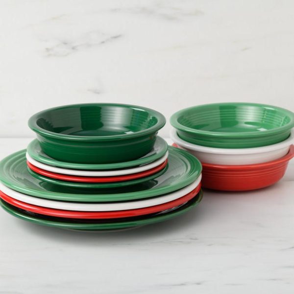 Christmas Classic Rim 12-Piece Dinnerware Set, Service for 4 Hot on Sale