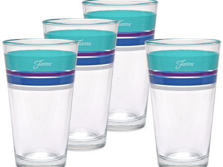 16 oz. Fiesta® Edgeline Coastal Cooler Glass - Set of 4 Discount